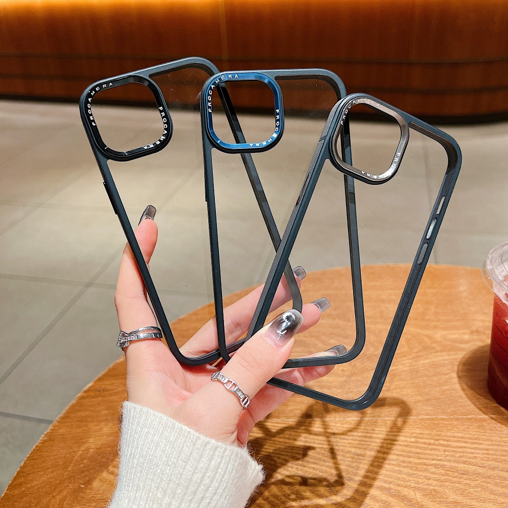 Luxury Transparent Anti-shock Metal Camera Ring Case