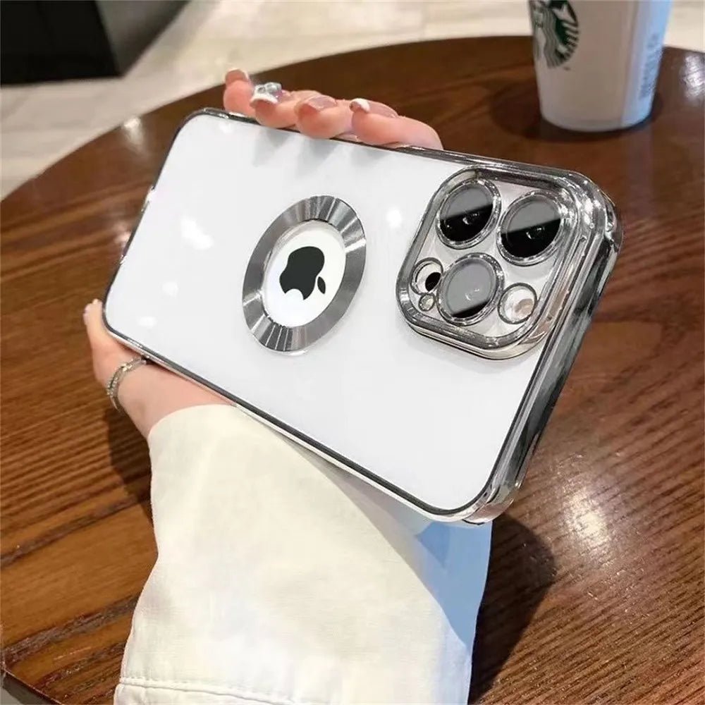 Transparent Chrome Ring Camera Protection Case - iPhone Series