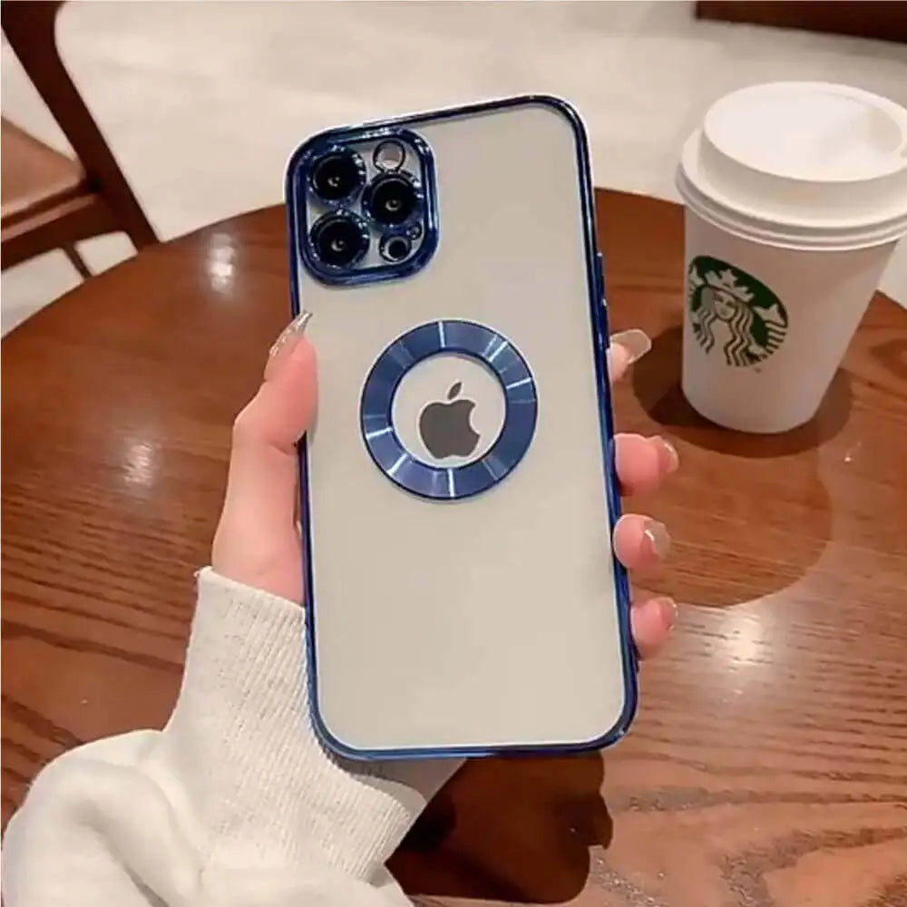 Transparent Chrome Ring Camera Protection Case - iPhone Series