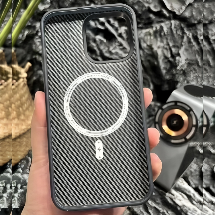 Ultra Thin Carbon Fiber Texture Matte Magsafe Phone Case