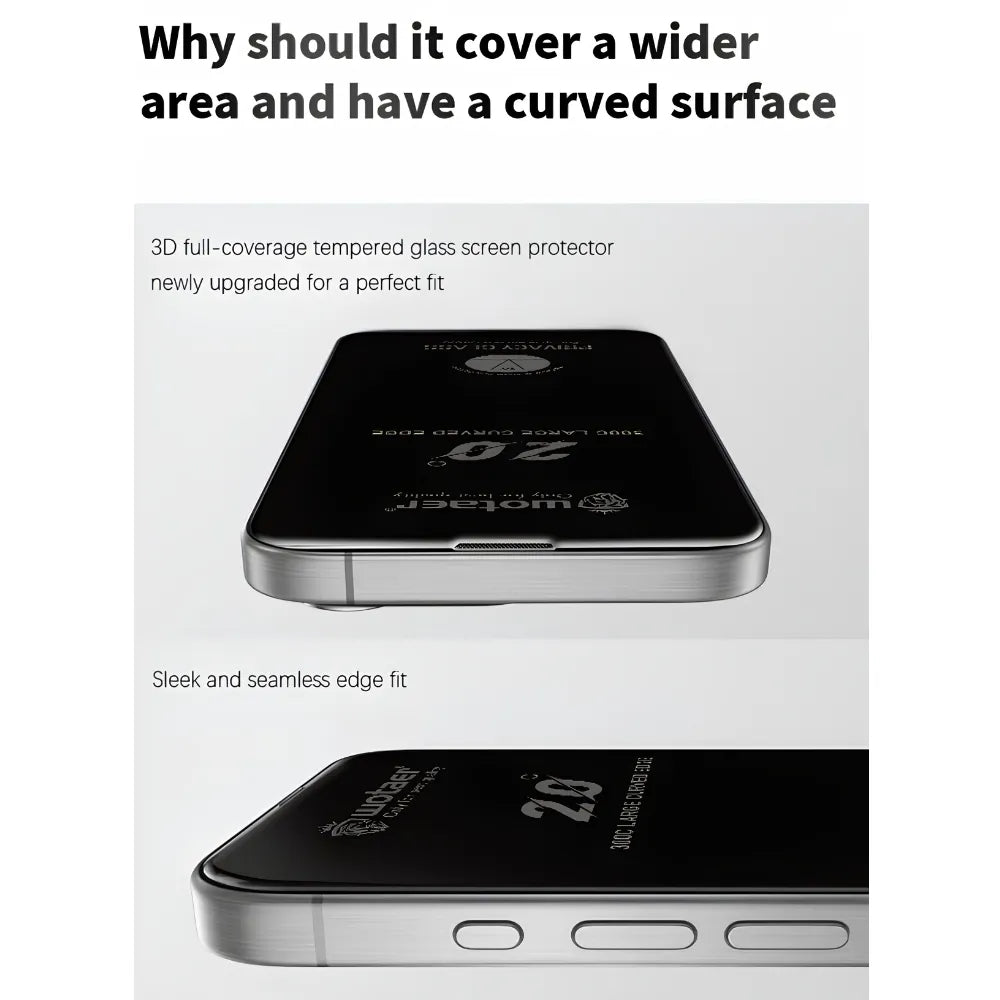 WOTAER 300C Full Curved 20 Degree Privacy Tempered Glass