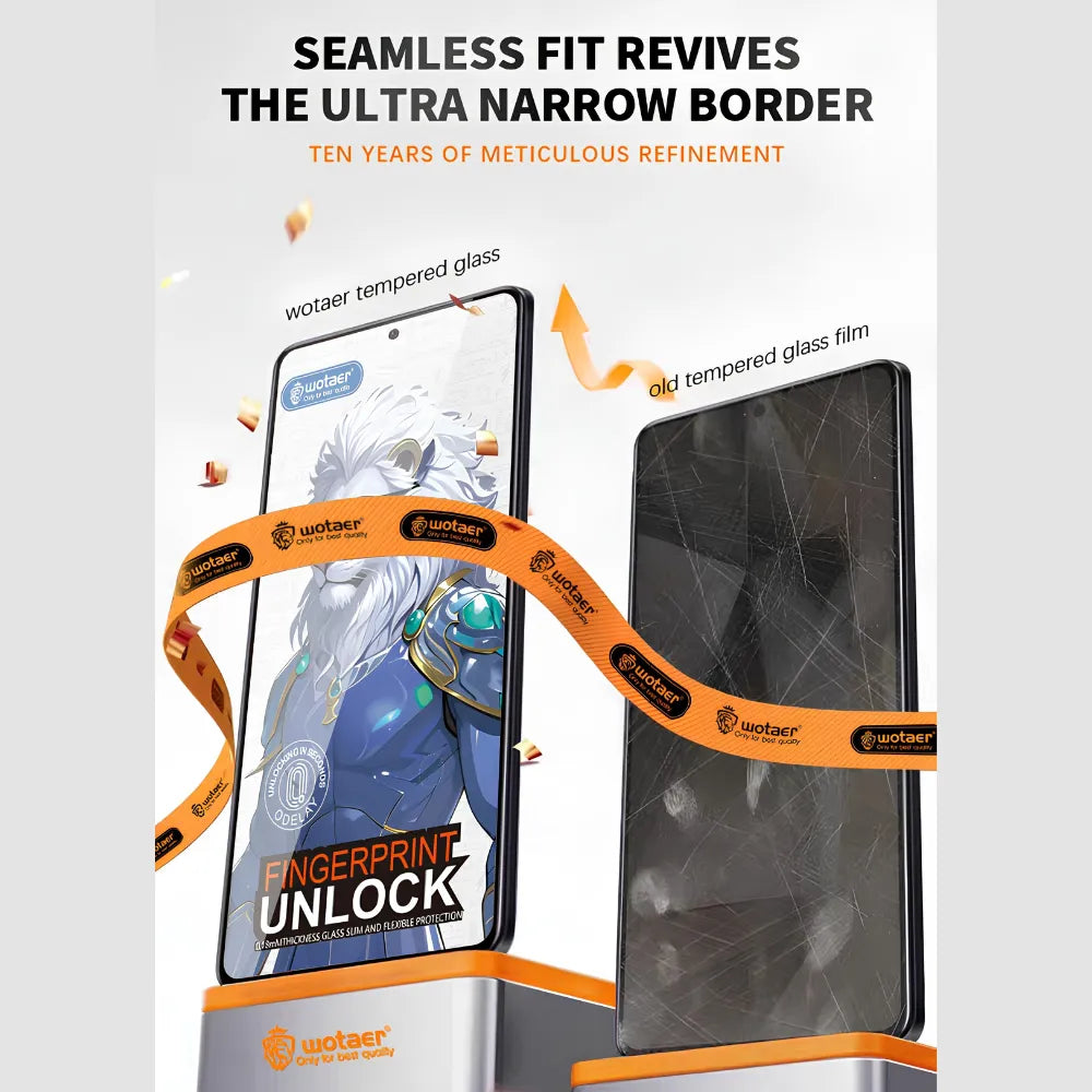 WOTAER Fingerprint Unlock 0.18MM Privacy Tempered Glass