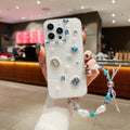 White Rubber Gel Coating Colorful Stone Phone Case