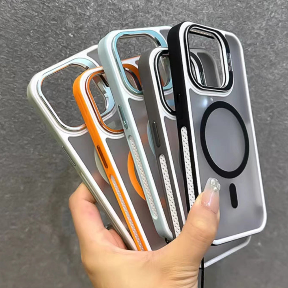 Wireless Charging Matte Stand Magnetic Phone Case